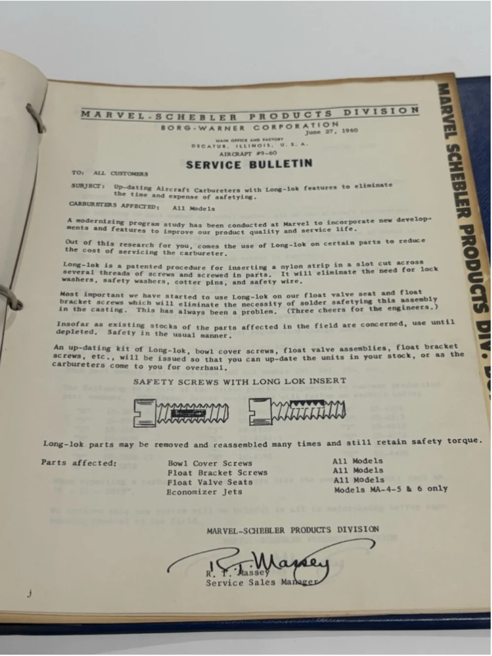 Marvel-Schebler Aircraft Carburetor Parts Manual MA-4-5 Continental Lycoming